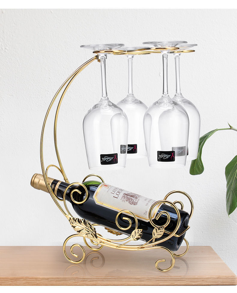 红酒杯批发 套装创意杯架悬挂倒挂酒架高脚葡萄酒酒瓶架子挂架