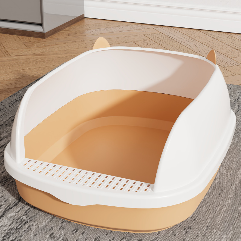 Large Litter Box Semi-Closed Cat Toilet Removable Cat Plastic Pet Supplies Open Cat Litter Basin Wholesale