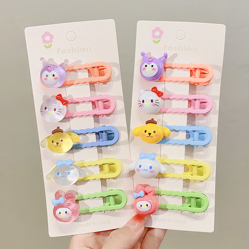 Cute Three-Dimensional Sanrio Cartoon Barrettes Girls' Side Bang Clip Shredded Hairpin Baby Does Not Hurt Hair Clip Hair Accessories