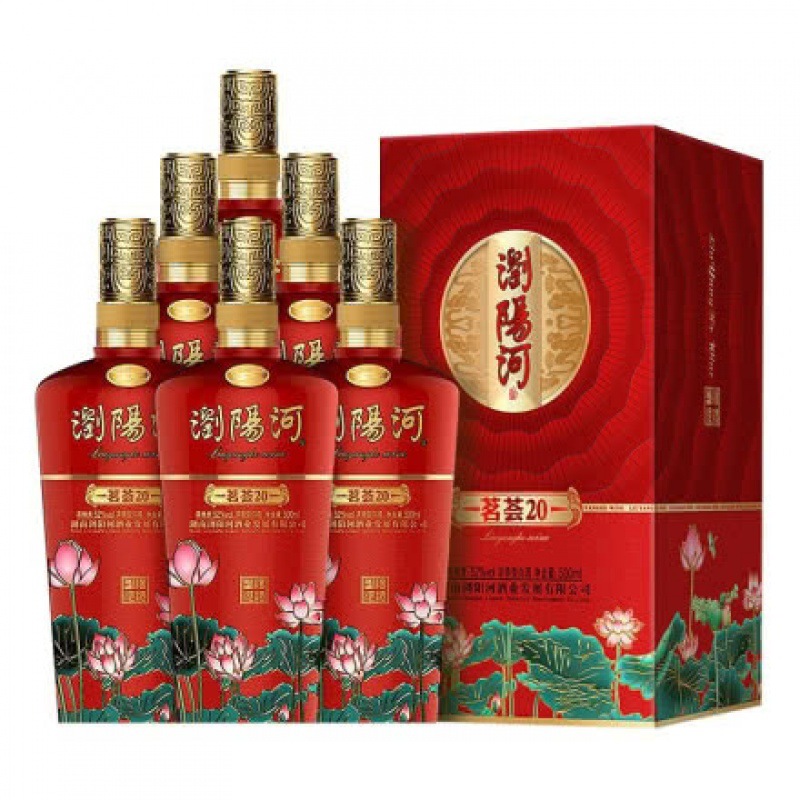 浏阳河酒20 浓香型纯粮白酒52度高度白酒 x 整箱500ml*6瓶-阿里巴巴