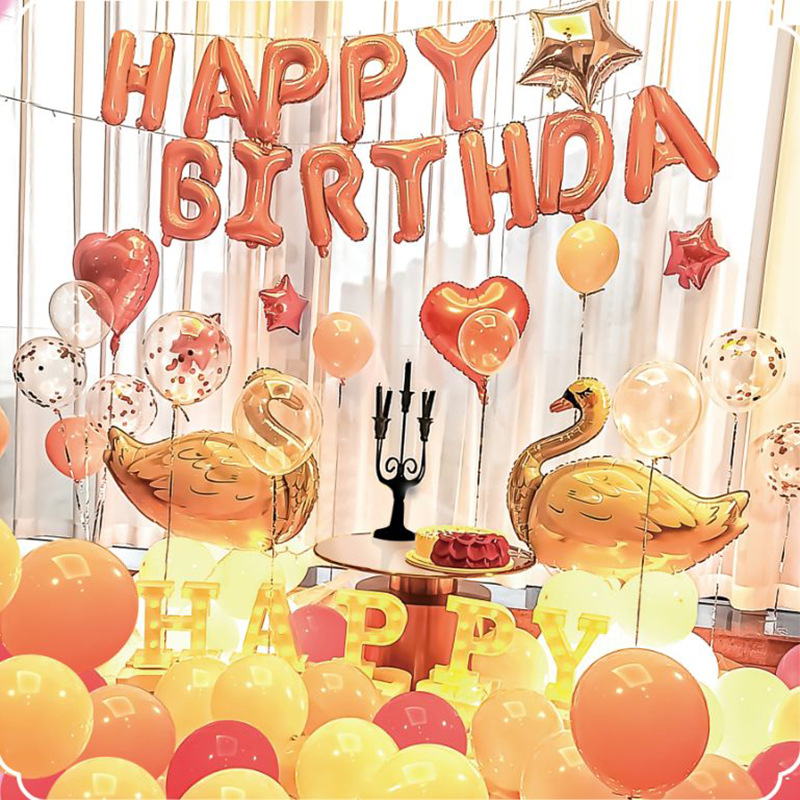 Amazon Birthday Balloon Set Wholesale Decoration Cartoon Children Baby Full-Year Banquet Scene Layout Adult Party