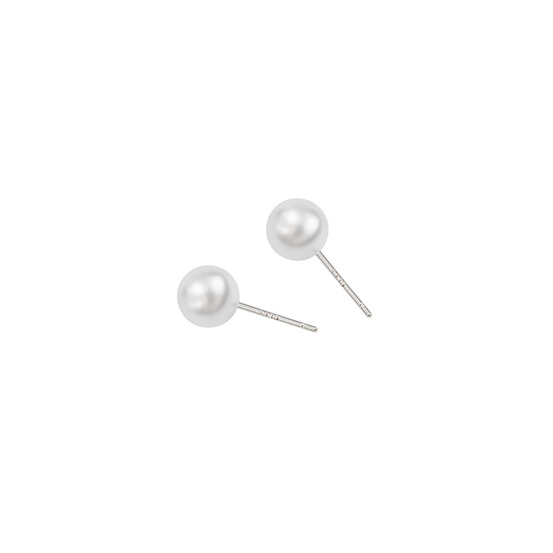 925 Silver Needle Korean Style Elegant Simple Pearl Stud Earrings All-Match Anti-Allergy Korean Pearl Earrings Wholesale