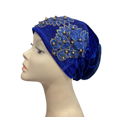 穆斯林亮片花片钉珠金丝卷边小帽 绒帽阿拉伯头巾帽厂家直销现货