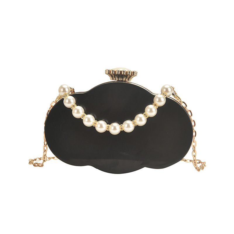 New Texture Trend Chain Crossbody Box Bag Summer Fashionable Retro Pearl Tote Stylish Bag Women