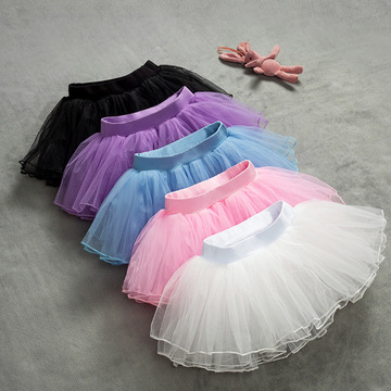 儿童舞蹈裙春夏芭蕾舞裙女童练功跳舞裙白色跳舞网纱短裙蓬蓬裙