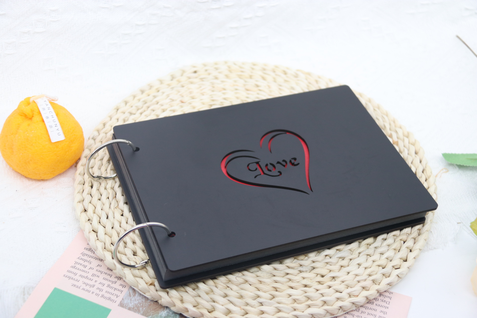 8寸diy卡通相册 创意卡通儿童成长相册 彩色情侣木质纪念相册现货