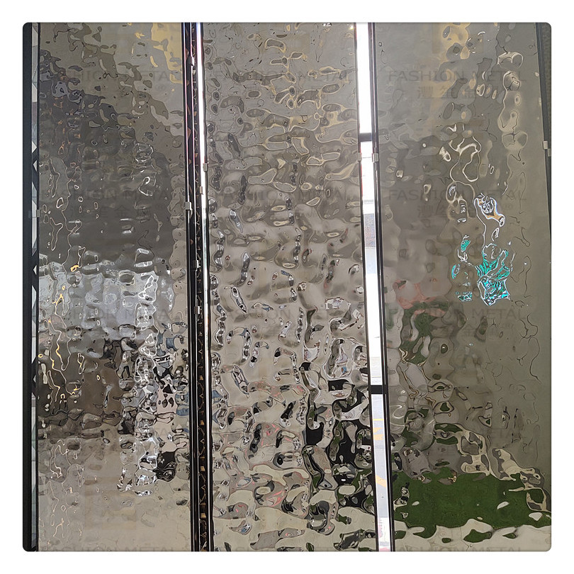 不锈钢锤纹蜂窝板背景墙 镜面水波纹板不锈钢酒店大堂天花吊顶