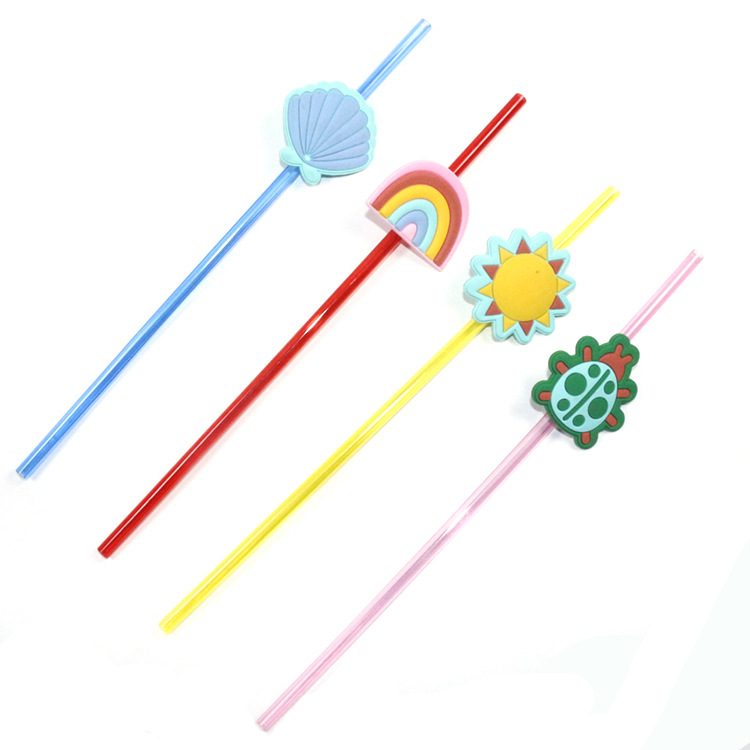 Cartoon Pp Shape Straight Tube Animal Rainbow Straw Factory Direct Sales Customized PP Straw Food Grade Straw