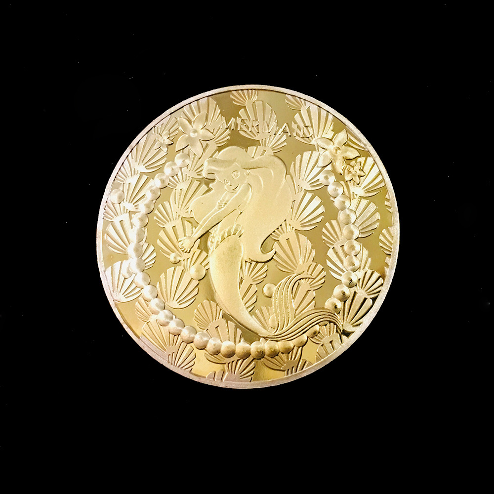 卡通牙仙子金币镀金纪念币儿童换牙礼物牙仙子纪念章硬币纪念章