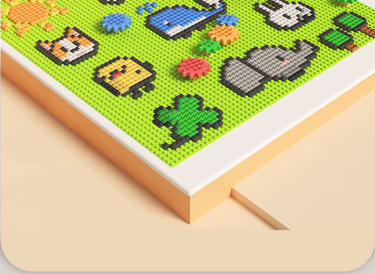万代斗智兼容legao动物积木墙家用壁挂式大颗粒儿童房子屋造型diy