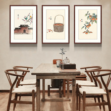 24节气中国古风挂画水彩装饰画现代餐厅新中式壁画二十四客厅墙画