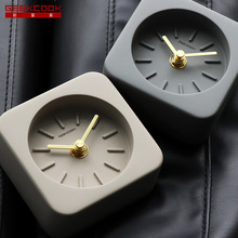 简约北欧方形水泥座钟：小砼铜 打造亚马逊爆款产品 现代装饰品