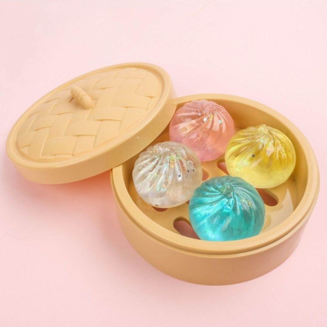 解压玩具手捏小笼包卡通彩色奶香仿真大包子发泄神器慢回弹捏捏乐