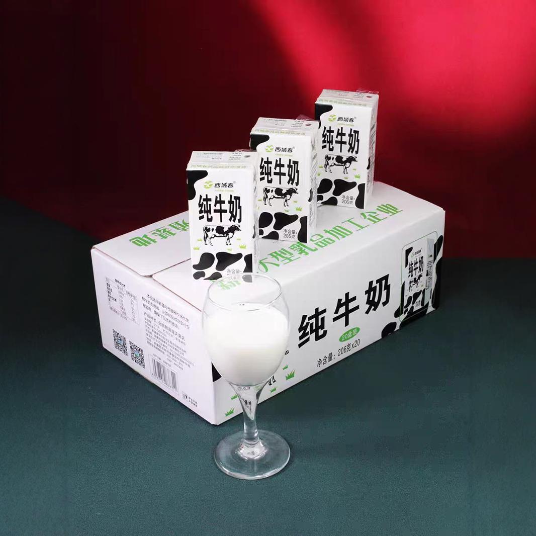 包邮西域春新疆纯牛奶早餐奶整箱200g*20盒 新疆特产