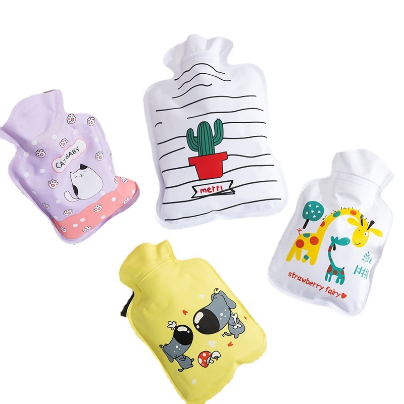 Double-Layer Flower Cloth Hot Water Injection Bag Student Cute Hand Warmer Cartoon Extra Thick Hot-Water Bag Winter Heating Pad
