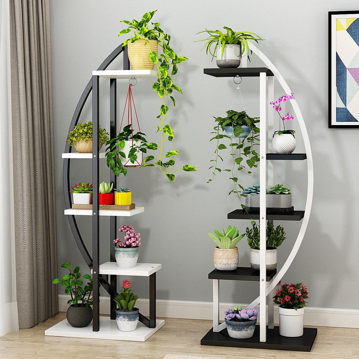 花架客厅电视柜旁花架子多层室内吊兰架卧室家用省空间阳台装饰置