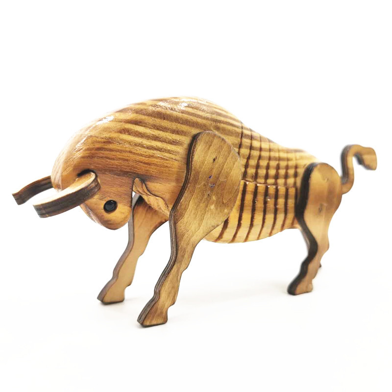工厂直销 木头牛模型办公桌摆件 木质工艺品家居工艺礼品批发