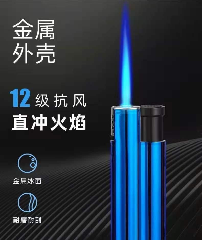 创意金属防风打火机小巧个性女士金属防爆可充气打火机直冲蓝焰无