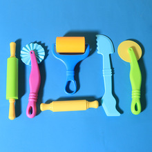 6件滚轮推子儿童套装玩具橡皮泥彩色模具手工DIY彩泥粘土工具刀
