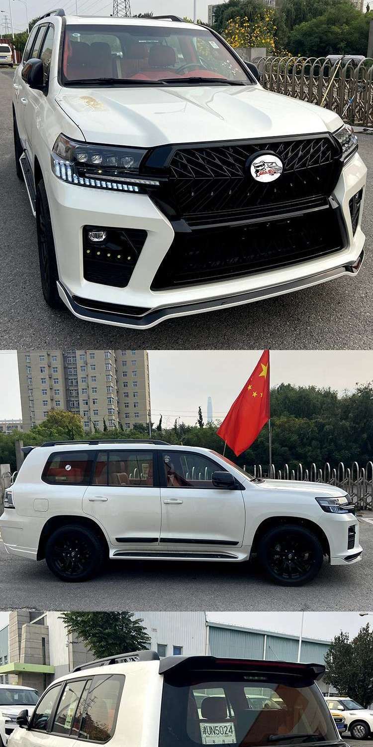 08-20款兰德酷路泽改装大包围黑武士套件陆巡大灯中网老款改新款