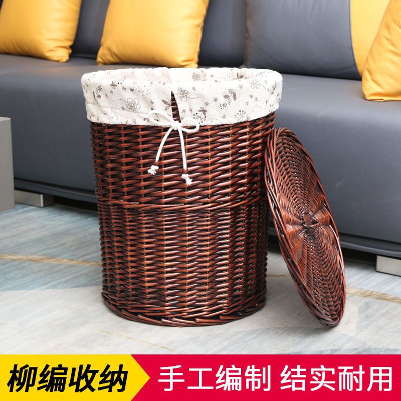 Bamboo Basket Rattan Woven Storage Basket Laundry Basket Dirty Clothes Basket Toy Clothes Bedroom Bathroom Hot Pot Restaurant with Lid Laundry Baskets Hot