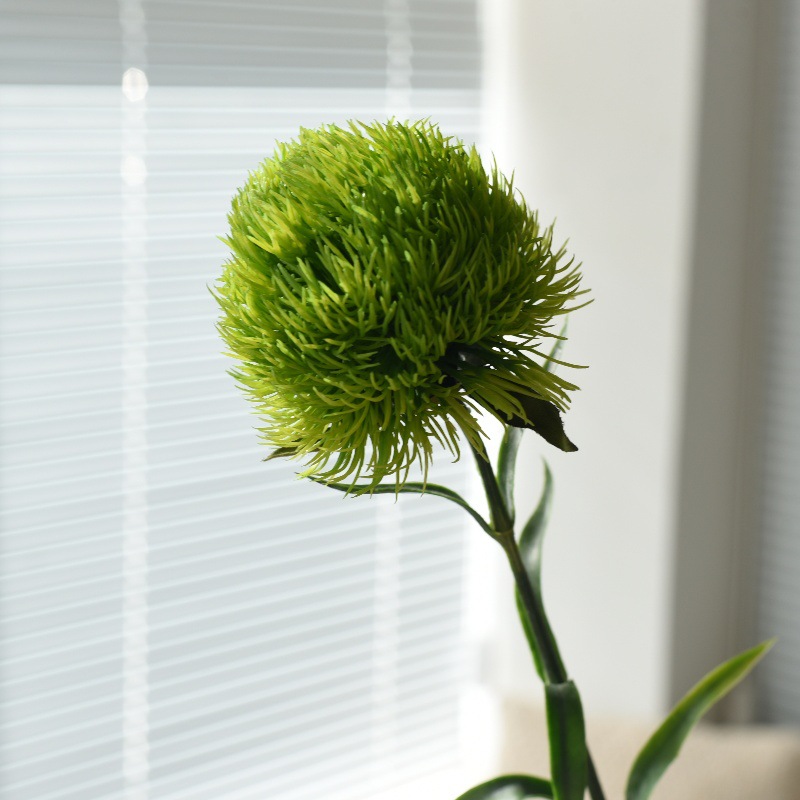 高品质夏季仿真绿毛球 绿石竹软胶装饰花艺diy样板间插花陈列摆件