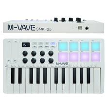 M-VAVE25键MIDI键盘控制器智能便携编曲打击垫电音迷笛控制器外贸