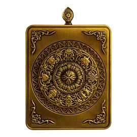 纯铜精工吉祥八宝唐卡盒子西藏做旧嘎乌盒藏式配件吊坠文玩车挂