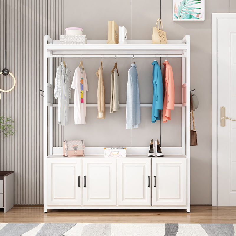 挂衣架鞋架一体家用门口鞋柜衣帽一体柜卧室多功能落地立式衣架子