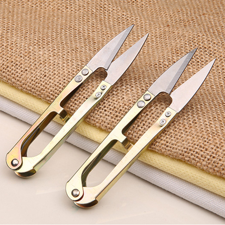 Dormitory Household Single Cross Stitch Special Small Scissors Color Plastic Scissors Thread End Scissors U-Shaped Trimming Scissors