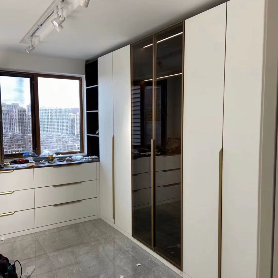 高光云石板柜门极简轻奢pet欧松板肤感哑光衣柜橱柜门板