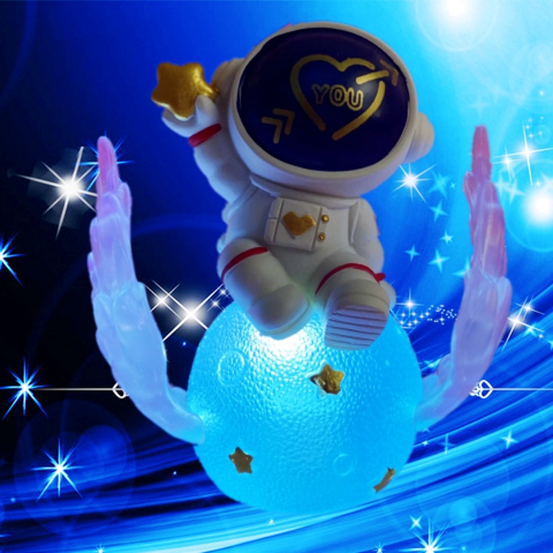 创意新款快乐星球盲盒 发光带灯小夜灯宇航员航小宇盲盒公仔礼物