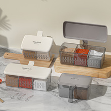 调料盒家用厨房用品盐味精佐料组合套装台面免打孔塑料带勺调味盒