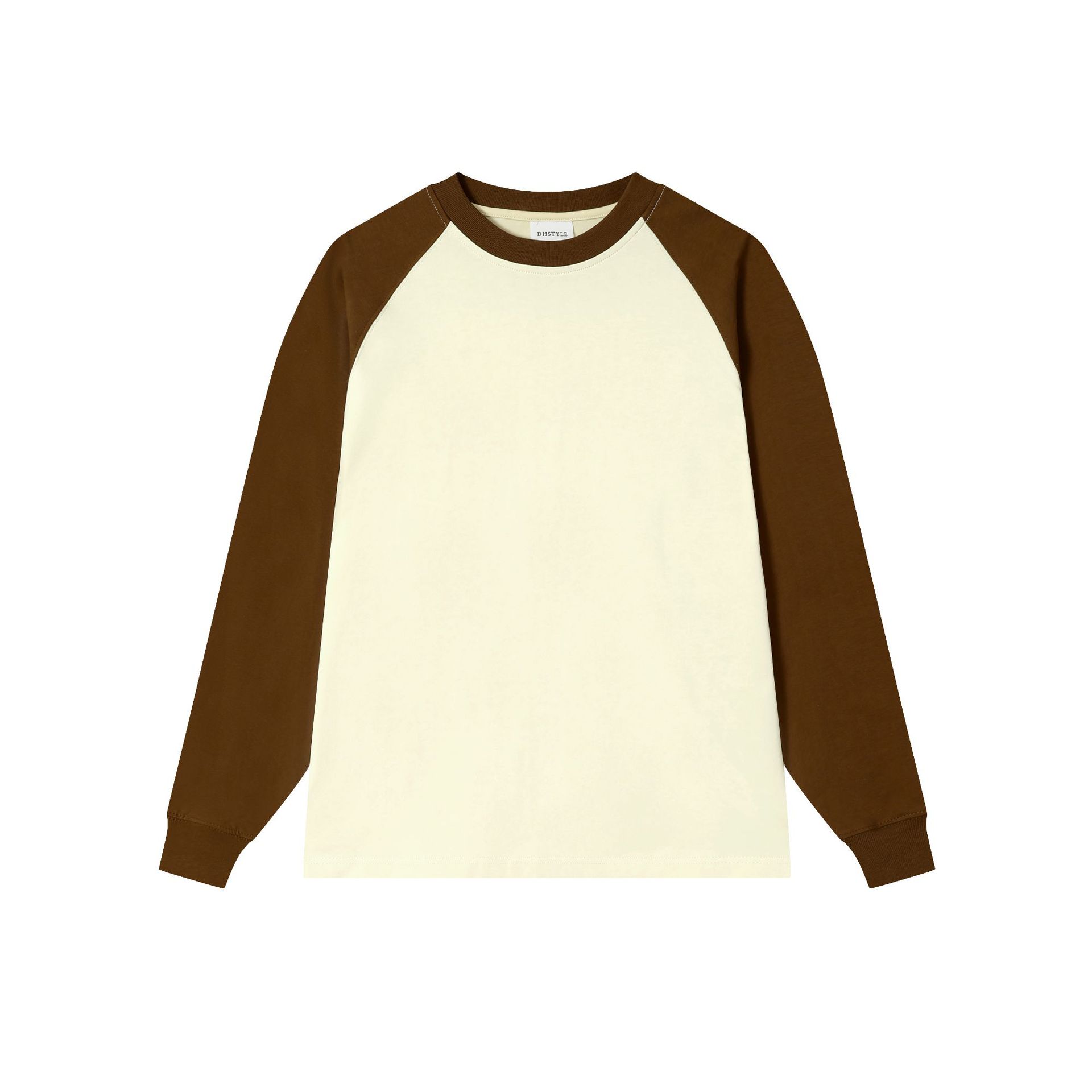 New 250G Cotton Raglan Color Matching Long-Sleeved T-shirt Men Fashion Brands Loose Autumn Outerwear Top Bottoming Shirt for Women