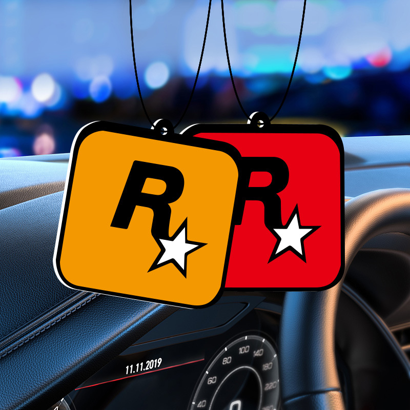 汽车挂饰香片潮流挂式香氛片车用r星吊坠香薰片车内挂件车载香薰