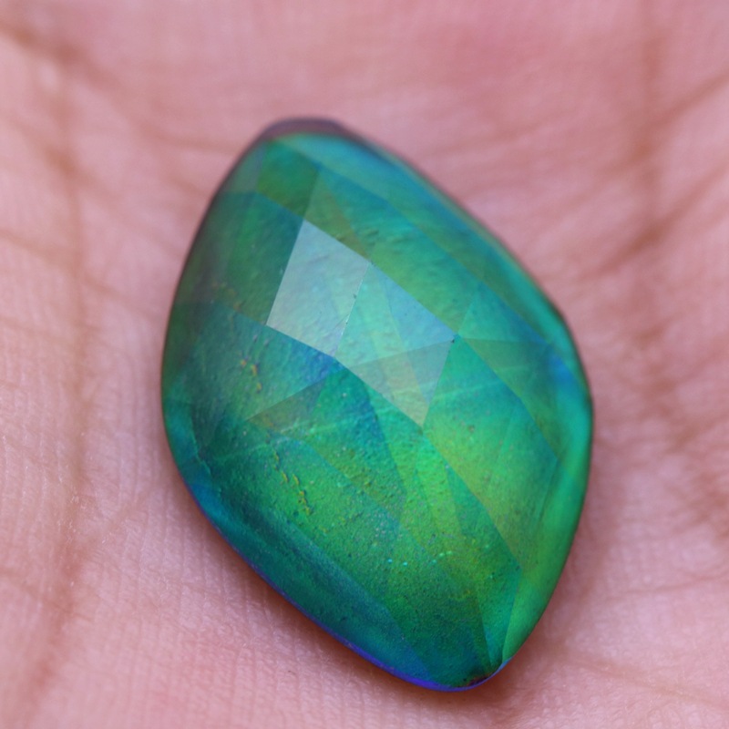 定制 菱形平底刻面温度变色石 四边形感温变色时光宝石变温石裸石