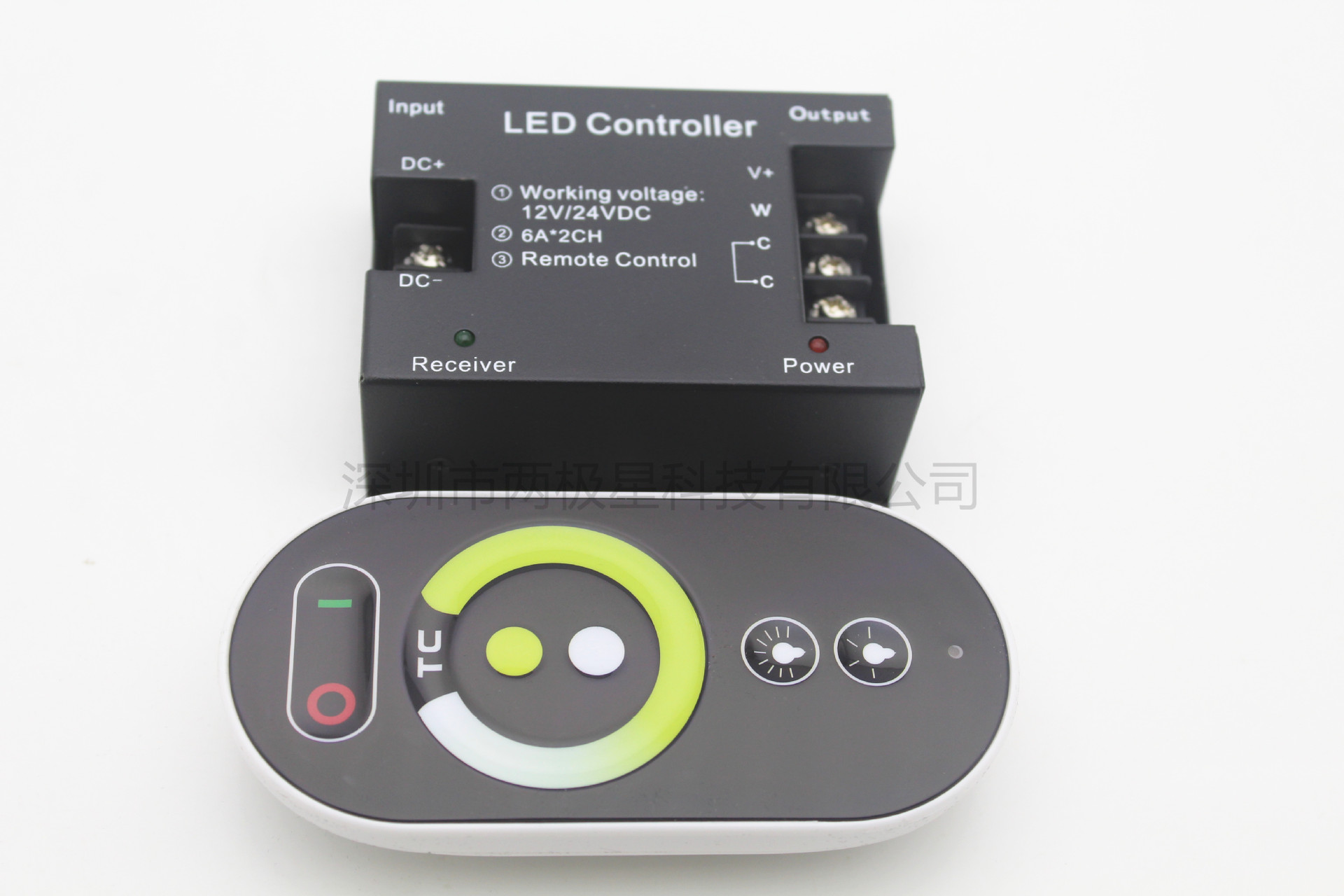 led灯带双色灯带无线触摸6键控制器12v调光器七彩rf调色温24v