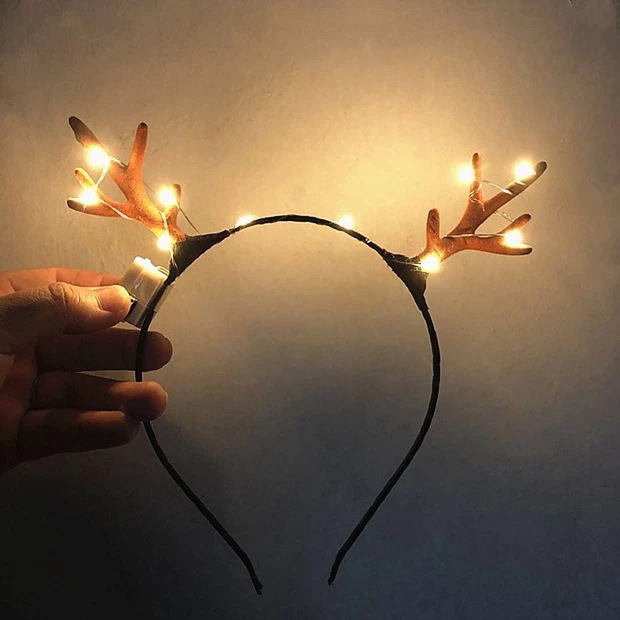 New Luminous Antler Hairband Christmas Led Glowing Headdress Christmas Headband Stall Luminous Toys Wholesale