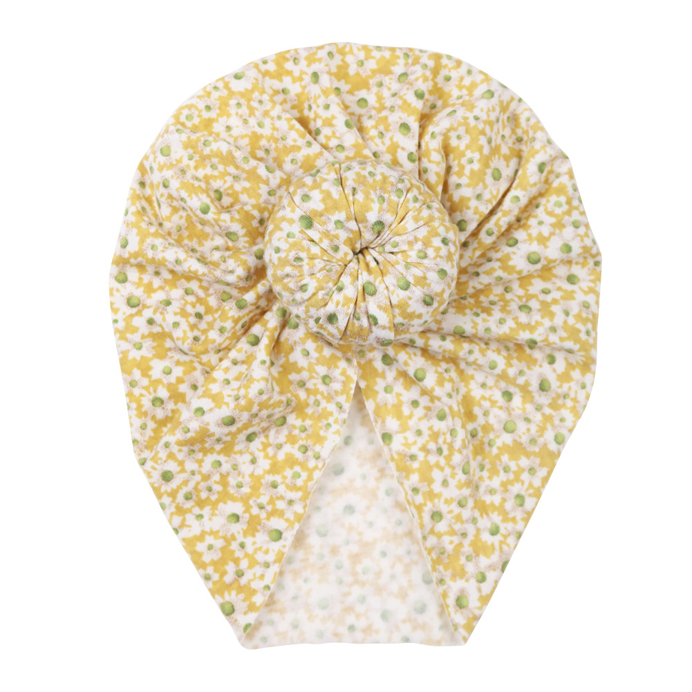 Fresh Floral Baby Pullover Hat European and American Bun Printed Baby Hat Brimless Hat