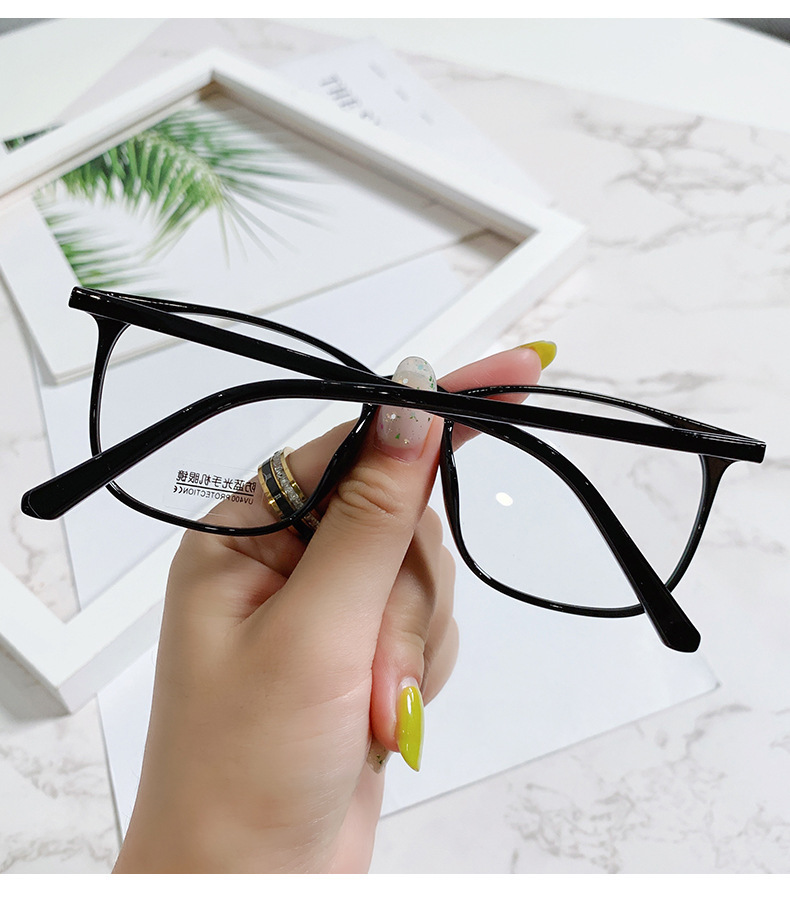 新款tr防蓝光眼镜框女时尚插芯镜腿韩版素颜网红平光镜男可配近视