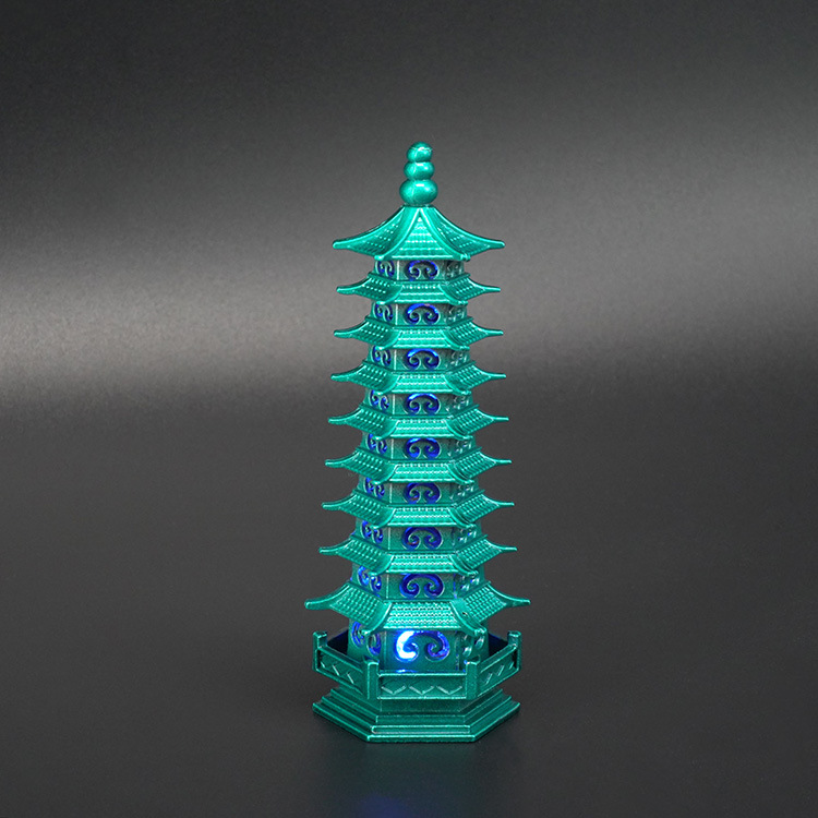 斗罗七宝旋转闪光琉璃塔九宝琉璃塔炫彩合金模型文昌塔摆饰品玩具