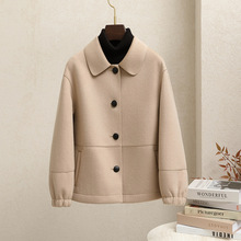 双面羊绒大衣女短款2024新款高端宽松小个子羊毛呢厚夹克外套时尚