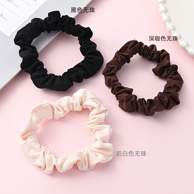 Korean Style Solid Color Comfortable Texture Large Intestine Ring Hair Rope All-Match Brown Hair Band Black Rubber Band Fresh Cloth Rope
