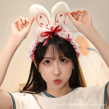 少女心发箍可爱兔耳朵头饰女童公主洛丽塔装扮新款小熊长耳兔发饰