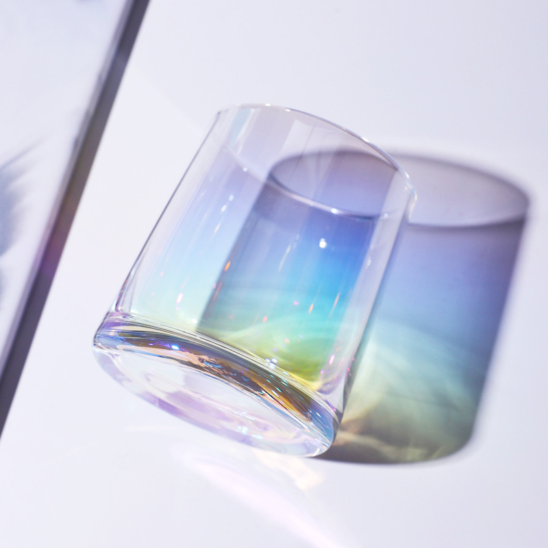 欧式ins威士忌水晶玻璃杯咖啡杯炫彩洋酒杯子家用个人水杯饮料杯