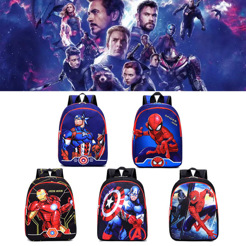 2021 New Spider-Man Kindergarten Backpack Western Style Boy Cute Cartoon Men's Medium and Small Class Ultra-Light Travel Backpack