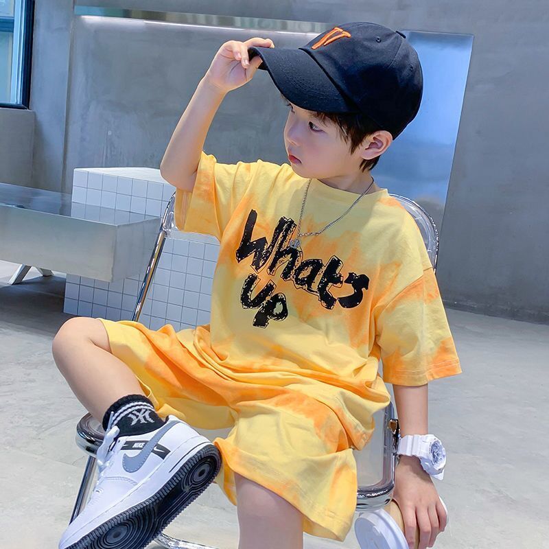 Children's Shorts Short Sleeve Medium and Large Children's Outer Wear Performance Wear Boys and Girls Exercise Jersey Skin-Friendly Breathable Quick-Drying Top Children's Clothing