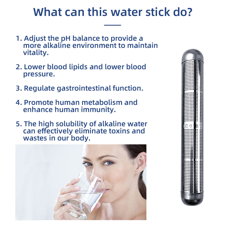 外贸富氢弱碱性水棒 活水宝离子水棒 便携式碱性圆头密孔水棒