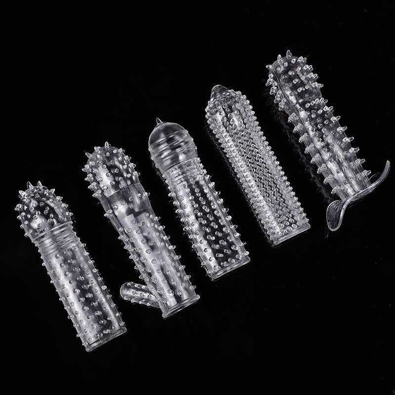 厂家批发水晶狼牙套ab套cde款情趣助兴加厚刺套