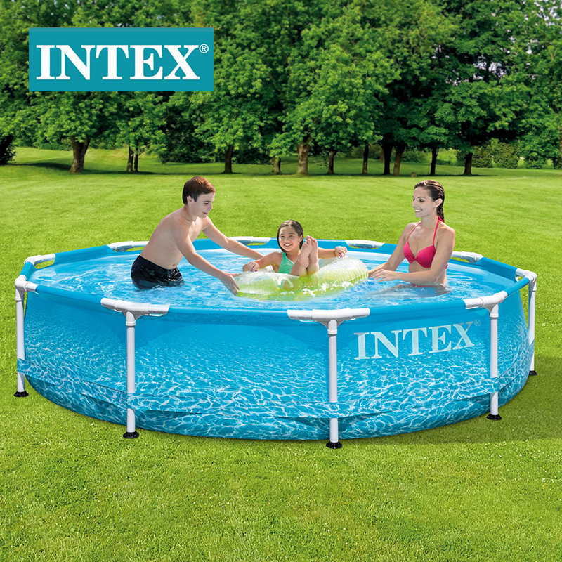 intex28206 children‘s family paddling pool 333.33cm ocean round pipe frame pool adult bracket pool wholesale